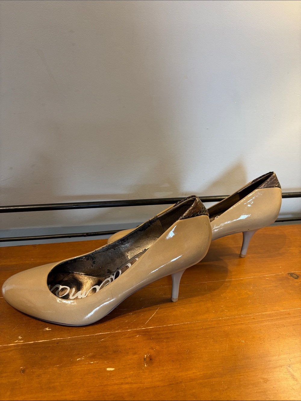 Sam Edelman Camdyn Nude Leather Heel - Picture 3 of 9